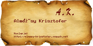 Almásy Krisztofer névjegykártya